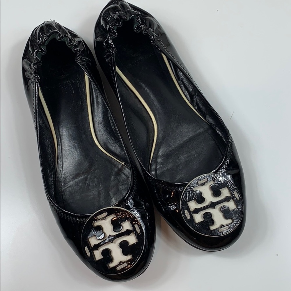 Tory Burch Black Patent Flats